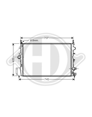 Radiatore Raffreddamento motore Fiat Croma 07- (Cod. D-DCM2669)