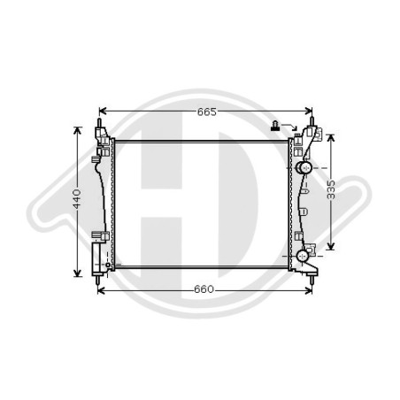 Radiatore Raffreddamento motore Opel Corsa D 3/5 PORTE 06-11 (Cod. D-DCM2671)