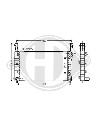 Radiatore Raffreddamento motore Opel Antara 07-10 (Cod. D-DCM2675)