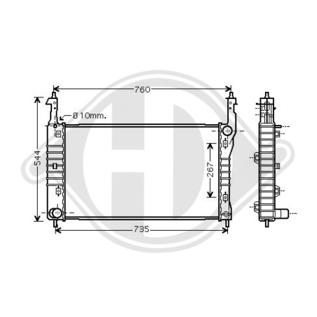 Radiatore Raffreddamento motore Opel Antara 07-10 (Cod. D-DCM2675)