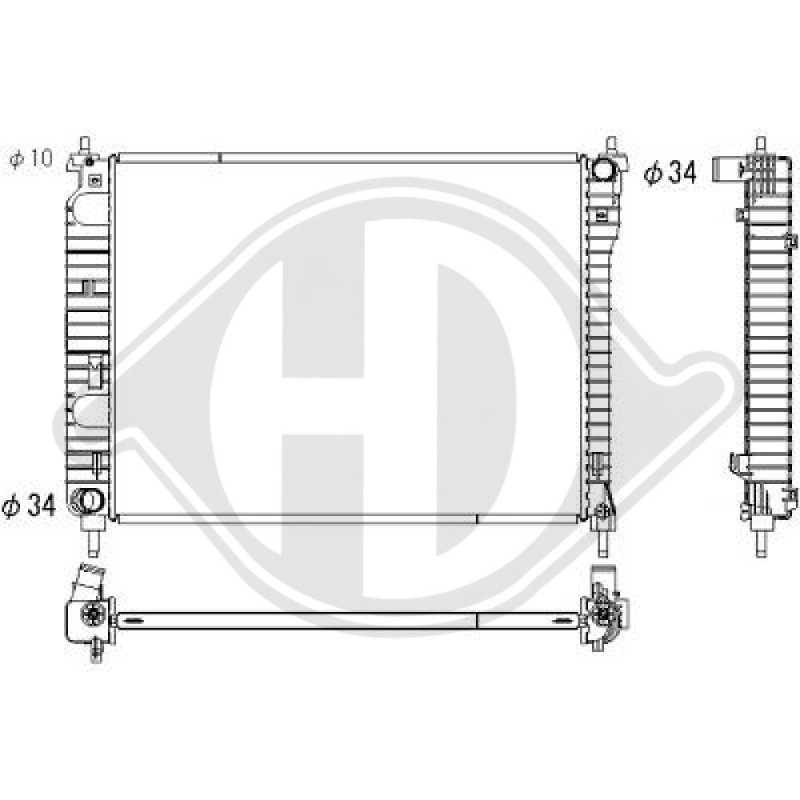 Radiatore Raffreddamento motore Opel Antara 07-10 (Cod. D-DCM2677) Radiatore Raffreddamento motore Opel Antara 07-10 (Cod. D-DCM2677)