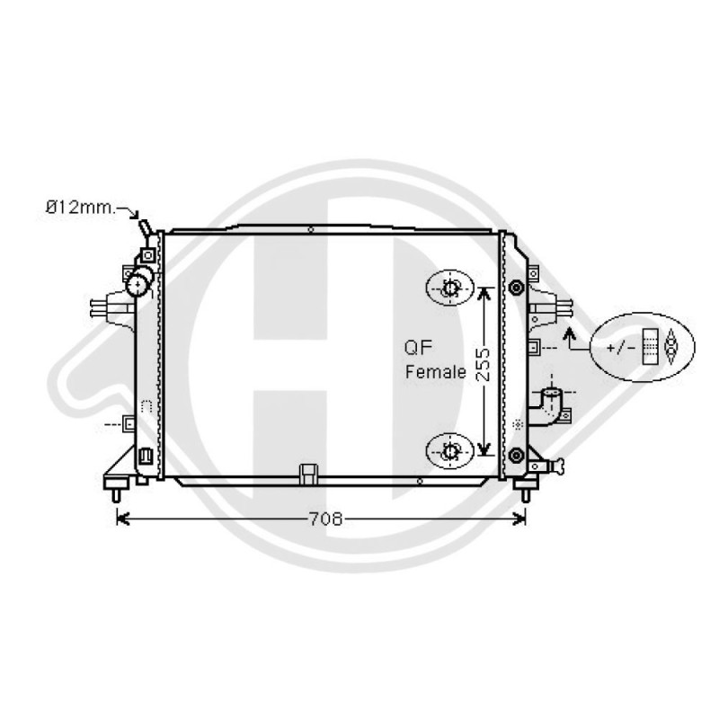 Radiatore Raffreddamento motore Opel Zafira 05- (Cod. D-DCM2683)