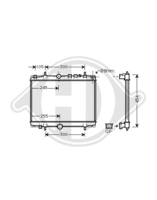 Radiatore Raffreddamento motore Peugeot 406 99-04 Berl./Station wagon (Cod. D-DCM2780)