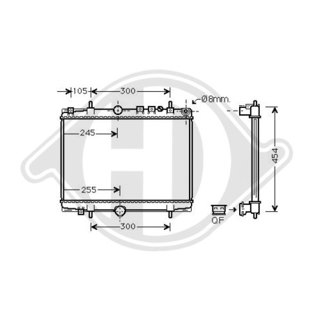Radiatore Raffreddamento motore Peugeot 406 99-04 Berl./Station wagon (Cod. D-DCM2780)