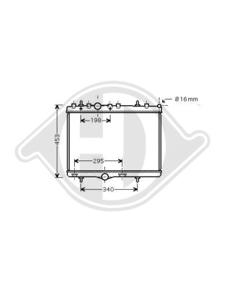 Radiatore Raffreddamento motore Citroen C5 Lim,/Station wagon 04-08 (Cod. D-DCM2788)