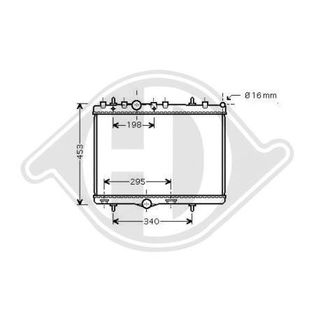 Radiatore Raffreddamento motore Citroen C5 Lim,/Station wagon 04-08 (Cod. D-DCM2788)