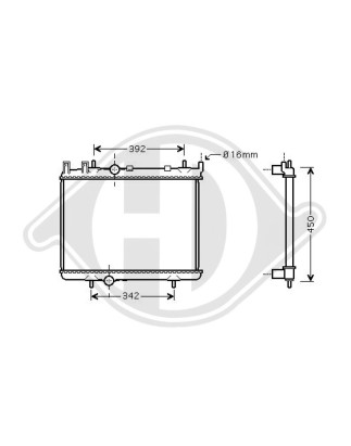 Radiatore Raffreddamento motore Peugeot 206/206CC 98-08 (Cod. D-DCM2792)