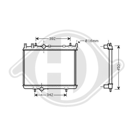 Radiatore Raffreddamento motore Peugeot 206/206CC 98-08 (Cod. D-DCM2792)