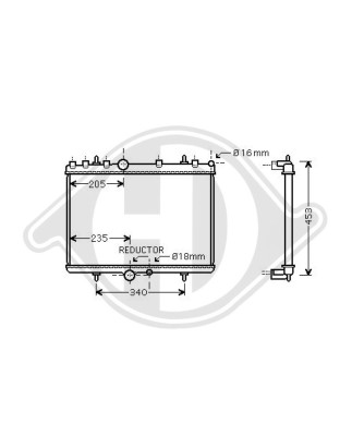 Radiatore Raffreddamento motore Peugeot 407 Berlina/Station wagon 04-10 (Cod. D-DCM2797)