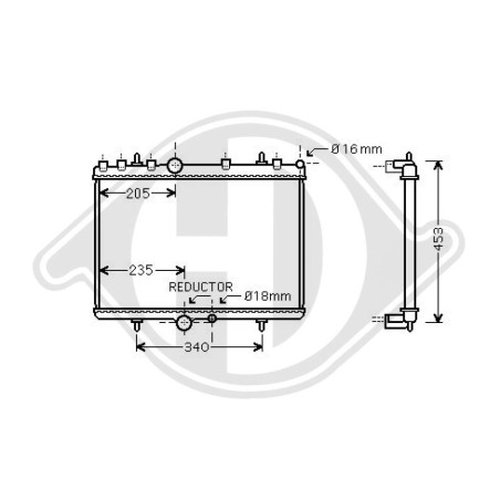 Radiatore Raffreddamento motore Peugeot 407 Berlina/Station wagon 04-10 (Cod. D-DCM2797)