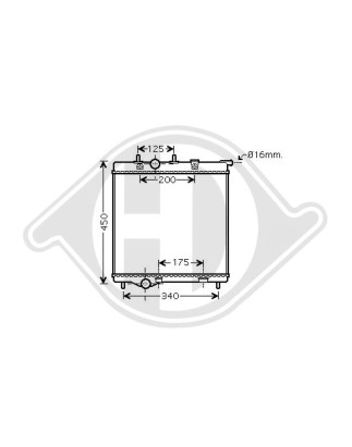 Radiatore Raffreddamento motore Citroen DS3 10- (Cod. D-DCM2808)