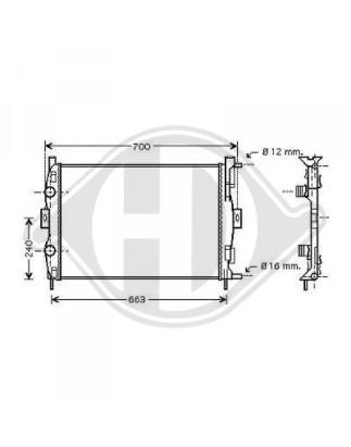 Radiatore Raffreddamento motore Renault Megane II 02-05 (Cod. D-DCM2922)