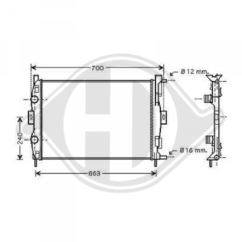 Radiatore Raffreddamento motore Renault Megane II 02-05 (Cod. D-DCM2922)
