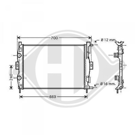 Radiatore Raffreddamento motore Renault Megane II 02-05 (Cod. D-DCM2922)