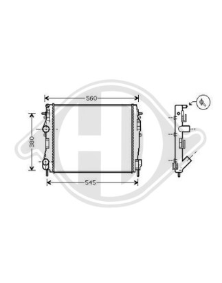 Radiatore Raffreddamento motore Renault Kangoo 98-03 (Cod. D-DCM2925)