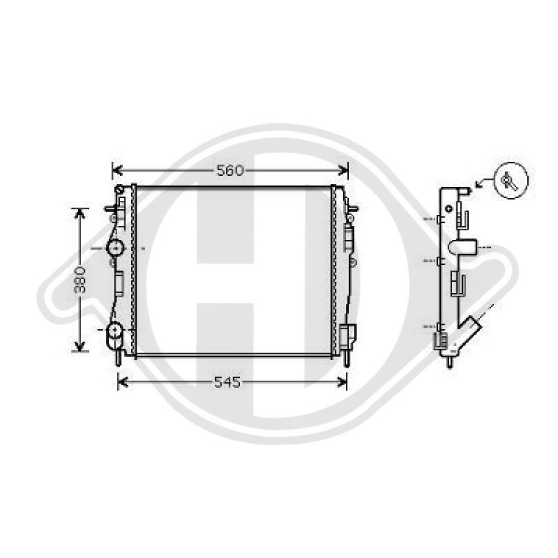Radiatore Raffreddamento motore Renault Kangoo 98-03 (Cod. D-DCM2925)