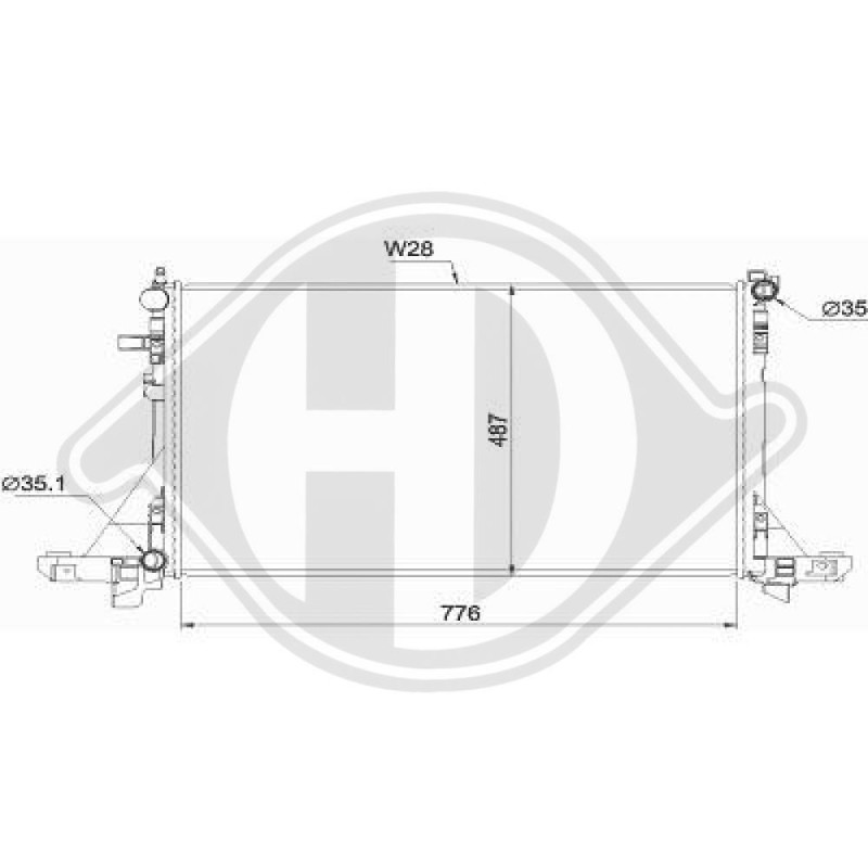 Radiatore Raffreddamento motore Opel Movano B 10- (Cod. D-DCM2967)