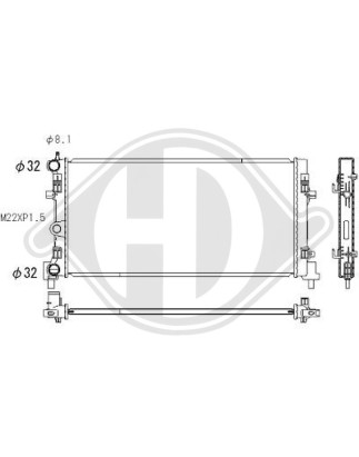 Radiatore Raffreddamento motore Audi A1 10-15 (Cod. D-DCM3011)
