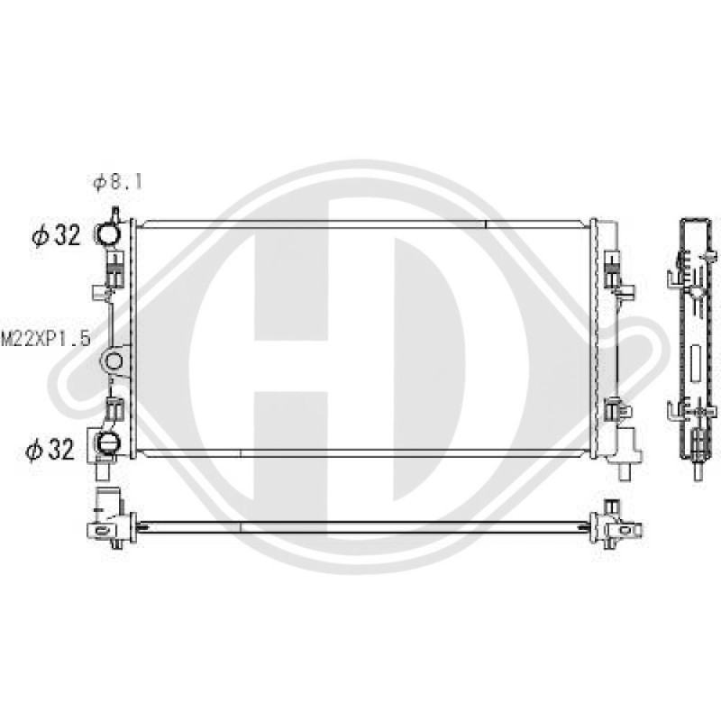 Radiatore Raffreddamento motore Audi A1 10-15 (Cod. D-DCM3011)