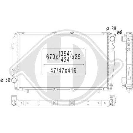 Radiatore Raffreddamento motore Subaru Impreza 93-01 (Cod. D-DCM3026)