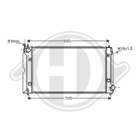 Radiatore Raffreddamento motore Toyota Avensis Berlina/Station wagon 03-06 (Cod. D-DCM3283)
