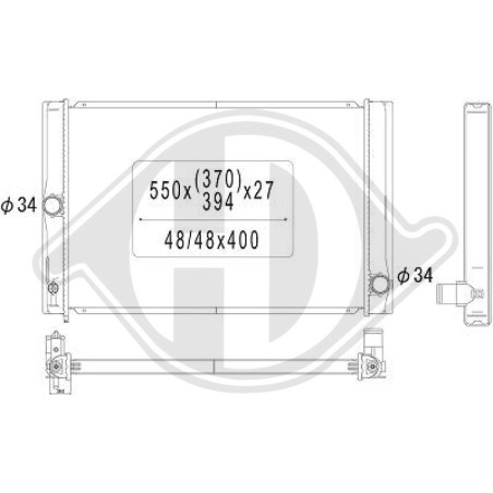Radiatore Raffreddamento motore Toyota Auris 07-10 (Cod. D-DCM3287)