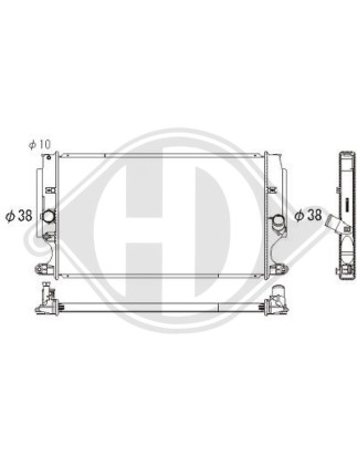 Radiatore Raffreddamento motore Toyota Auris 07-10 (Cod. D-DCM3289)