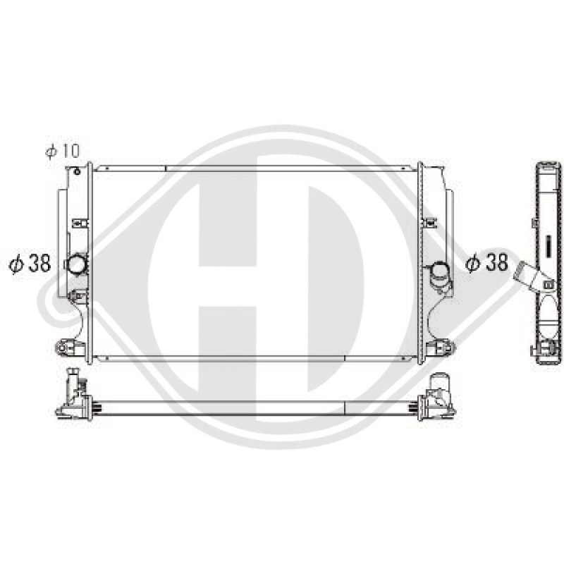 Radiatore Raffreddamento motore Toyota Auris 07-10 (Cod. D-DCM3289)