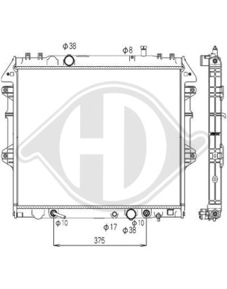 Radiatore Raffreddamento motore Toyota Hilux (KUN) 05-11 (Cod. D-DCM3324)