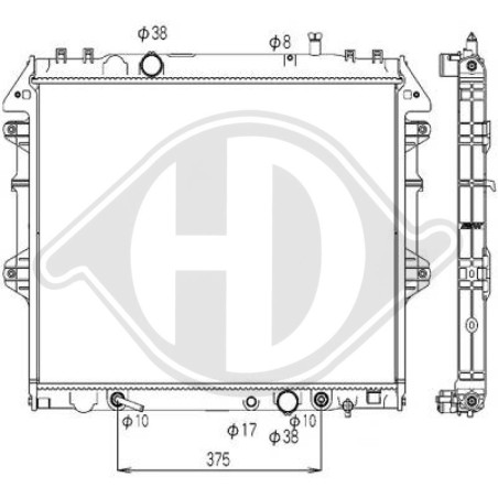 Radiatore Raffreddamento motore Toyota Hilux (KUN) 05-11 (Cod. D-DCM3324)