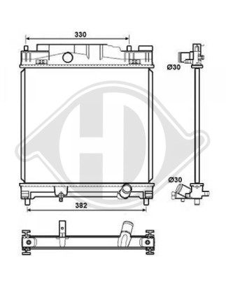 Radiatore Raffreddamento motore Toyota IQ 09- (Cod. D-DCM3329)