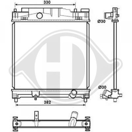 Radiatore Raffreddamento motore Toyota IQ 09- (Cod. D-DCM3329)