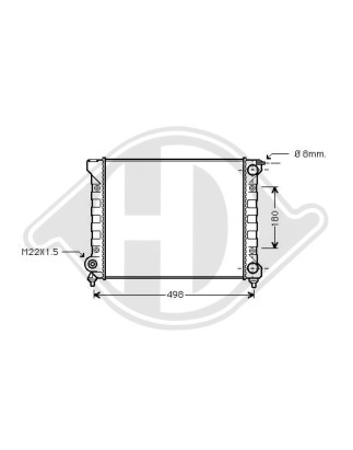 Radiatore Raffreddamento motore Volkswagen Golf II (Typ191) 83-91 (Cod. D-DCM3378)