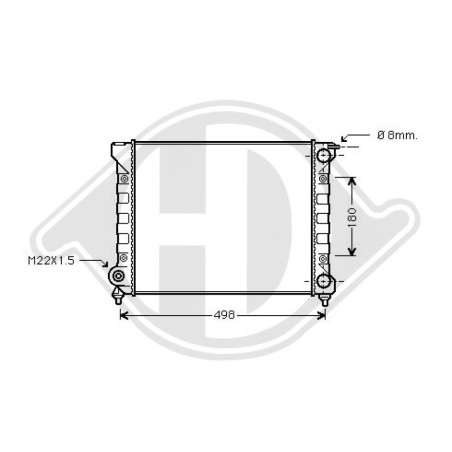 Radiatore Raffreddamento motore Volkswagen Golf II (Typ191) 83-91 (Cod. D-DCM3378)