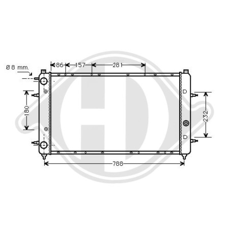 Radiatore Raffreddamento motore Volkswagen T4 Transporter 90-03 (Cod. D-DCM3410)