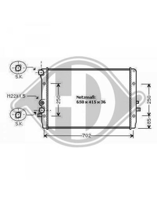 Radiatore Raffreddamento motore Seat Toledo/Leon(Typ1M/L) 99-04 (Cod. D-DCM3437)