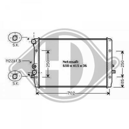 Radiatore Raffreddamento motore Seat Toledo/Leon(Typ1M/L) 99-04 (Cod. D-DCM3437)