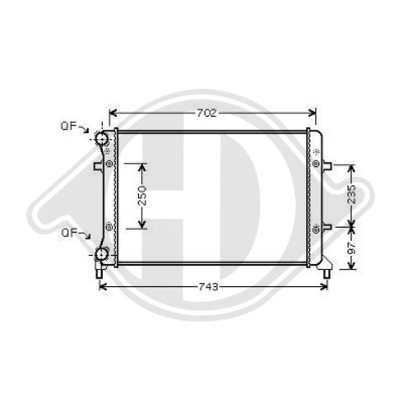 Radiatore Raffreddamento motore Audi A3 03-05 (Cod. D-DCM3439)