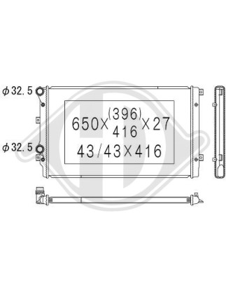 Radiatore Raffreddamento motore Audi A3 03-05 (Cod. D-DCM3441)