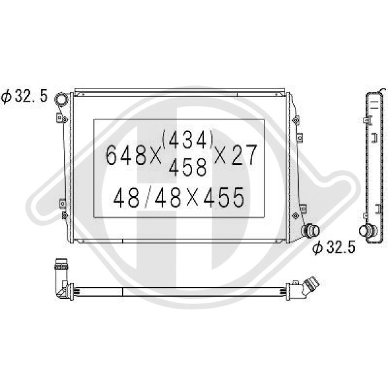 Radiatore Raffreddamento motore Audi A3 03-05 (Cod. D-DCM3446)