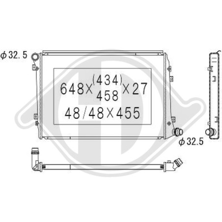 Radiatore Raffreddamento motore Audi A3 03-05 (Cod. D-DCM3446)