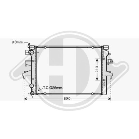 Radiatore Raffreddamento motore Volkswagen T5 Multivan/Caravelle 03-09 (Cod. D-DCM3449)
