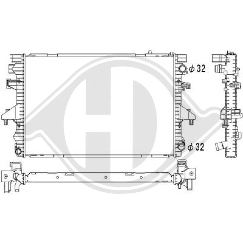 Radiatore Raffreddamento motore Volkswagen T5 Multivan/Caravelle 03-09 (Cod. D-DCM3450)