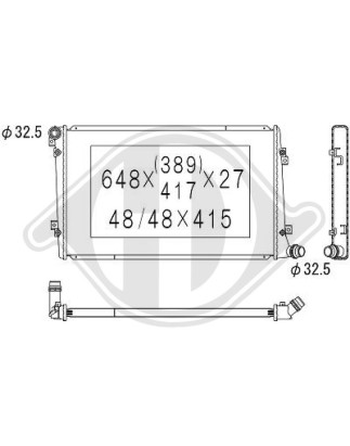 Radiatore Raffreddamento motore Audi A3 03-05 (Cod. D-DCM3454)