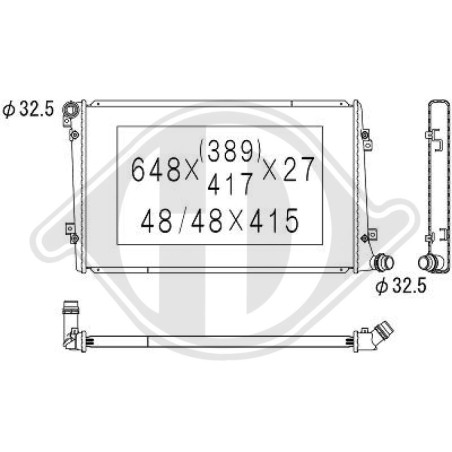 Radiatore Raffreddamento motore Audi A3 03-05 (Cod. D-DCM3454)