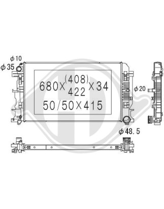 Radiatore Raffreddamento motore Volkswagen Crafter 06-16 (Cod. D-DCM3456)