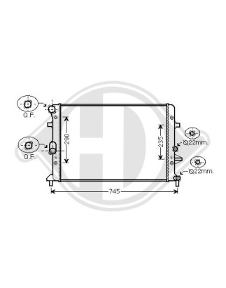 Radiatore Raffreddamento motore Audi A3 Berl./Sportb./Cabrio 08-12 (Cod. D-DCM3462)