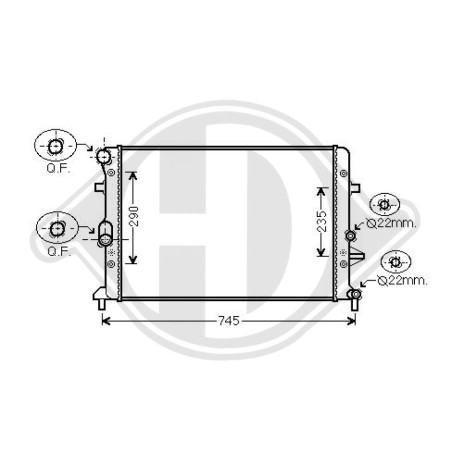Radiatore Raffreddamento motore Audi A3 Berl./Sportb./Cabrio 08-12 (Cod. D-DCM3462)