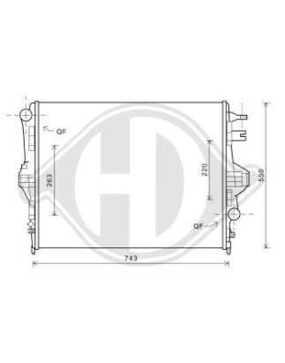Radiatore Raffreddamento motore Volkswagen Touareg 10-14 (Cod. D-DCM3465)