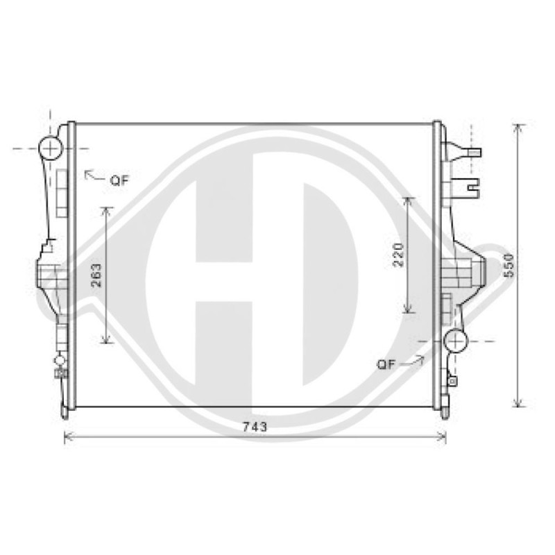 Radiatore Raffreddamento motore Volkswagen Touareg 10-14 (Cod. D-DCM3465)